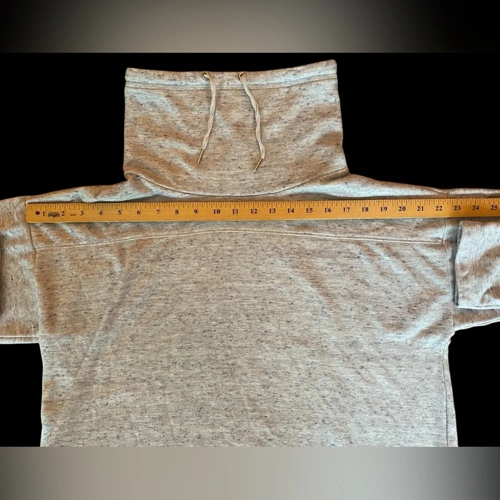 Chico's Weekender Heathered Gray Cowl Neck Sweater w/ zip pockets